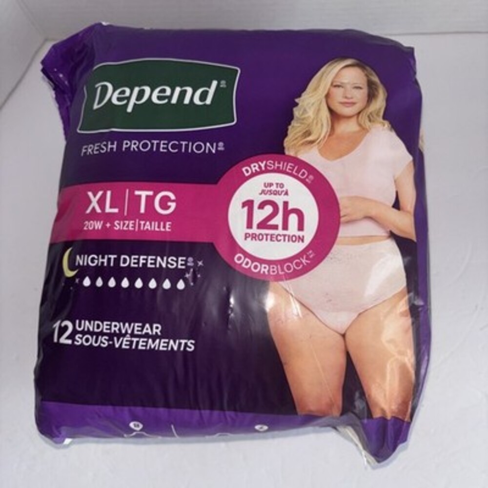 Depend Night Defense Overnight Incontinence Underwear XL/TG 12 Ct
